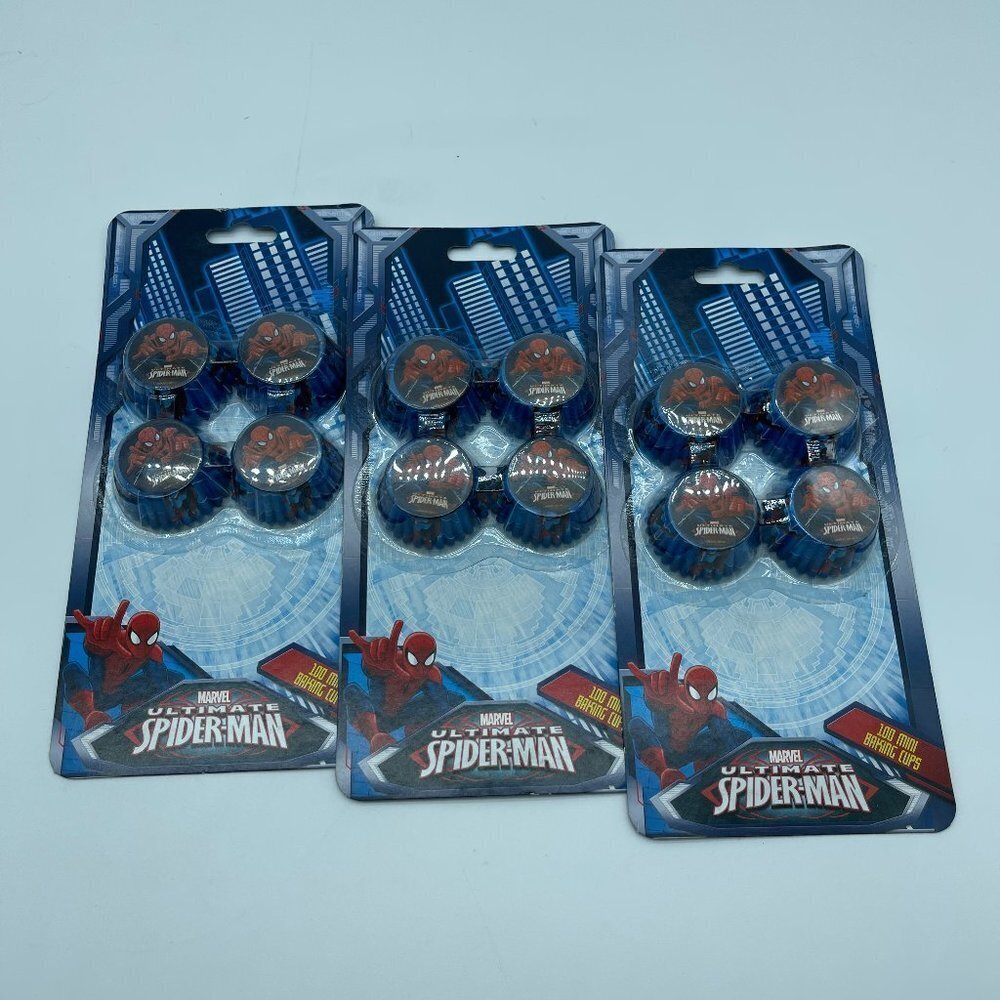 Spiderman Mini Cupcake Liners 300 Blue Red Party Supplies
